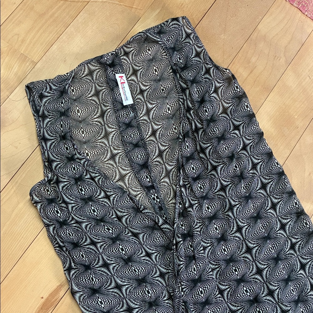 Karl Lagerfeld Black and White Geometric Sleeveless Dress